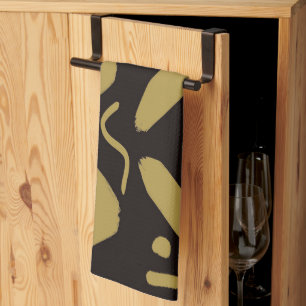 Tribale Black en Gold Theedoek