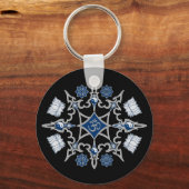 Tribale boeddhistische symbolen sleutelhanger (Voorkant)