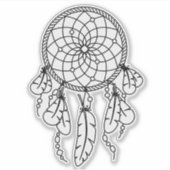 Tribale Boho Dreamcatcher Omlijning Sticker (Voorkant)
