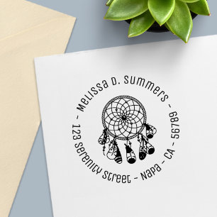 Tribale Boho Droomvanger Ronde Adres 2 Zelfinktende Stempel