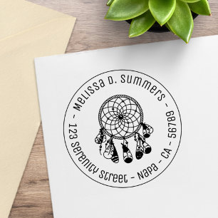 Tribale Boho Droomvanger Ronde Adres 3 Rubberstempel