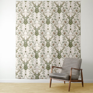 Tribale Boho Herten, Dromend van Herten Wandkleed
