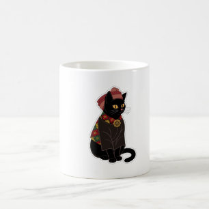 Tribale Chief Zwarte Kat Boodschappentas Koffiemok