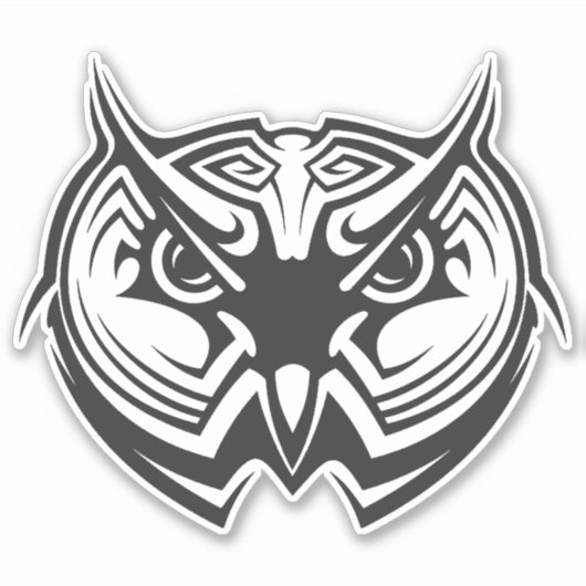 Tribale Dierenvogel Uilen Sticker (Voorkant)