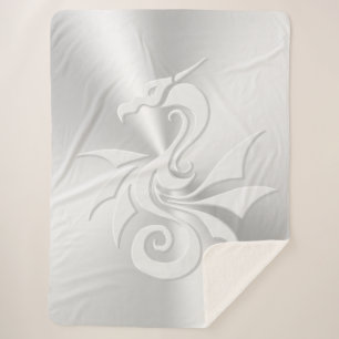 Tribale draak met ingegraveerd effect sherpa deken