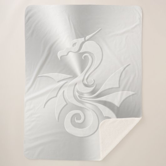 Tribale draak met ingegraveerd effect sherpa deken (Voorkant)