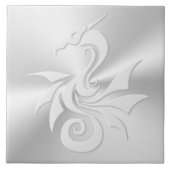 Tribale draak met ingegraveerd effect tegeltje (Voorkant)