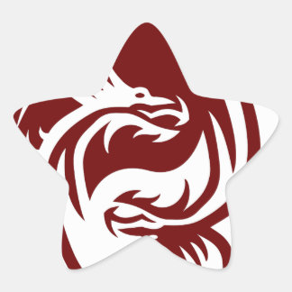 Tribale Dragons Yin Yang () Ster Sticker