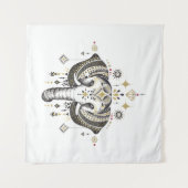 Tribale elefantkopafbeelding wandkleed (Voorkant (horizontaal))