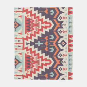 Tribale elegantie: geometrische etnische print fleece deken