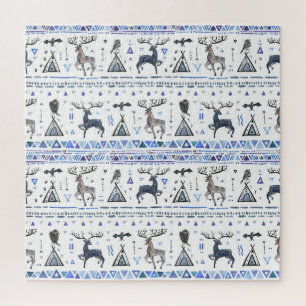 Tribale etnische dieren, droomvanger, naadloos. legpuzzel