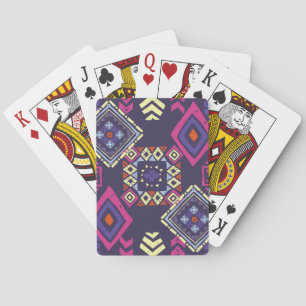 Tribale etnische, primitieve geometrische achtergr pokerkaarten