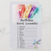 Tribale feestdag Word Scramble Game (Voorkant / Achterkant)