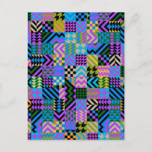 Tribale Folk Art - Blauw Briefkaart