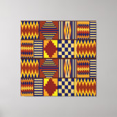 Tribale Folk Art - Rust Navy Yellow Canvas Afdruk (Voorkant)