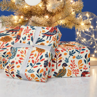 Tribale Folk Patroon Cadeaupapier Levendig Etnisch