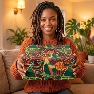 Tribale Geometrische Zonneuitbarsting Afro-Amerika Cadeaupapier