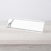 Tribale Giraffe Bureau Naambordje (Voorkant)