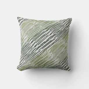 Tribale groene strepen abstract patroon kussen