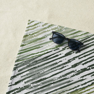 Tribale groene strepen abstract patroon strandlaken