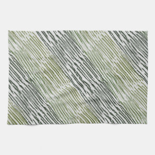 Tribale groene strepen abstract patroon theedoek