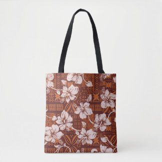 Tribale  Hawaiiaanse hibiscus bloemen behang Draagtas