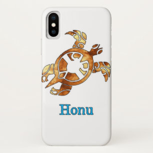 Tribale Hawaiiaanse Zee Turtle in Gold iPhone X Hoesje