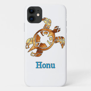Tribale Hawaiian Zee Turtle in Gold Hoesje-Mate iP iPhone 11 Hoesje