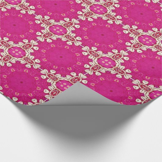 tribale hippie gypsy bohemian fuchsia magenta cadeaupapier (Hoek)