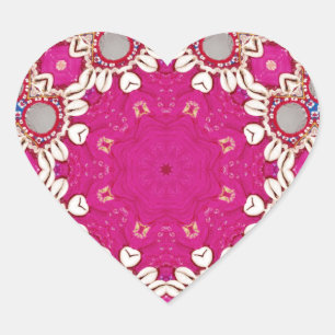 tribale hippie gypsy bohemian fuchsia magenta hart sticker