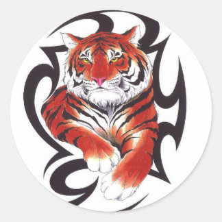 Tribale kunst in de onbeschaafde wereld ronde sticker