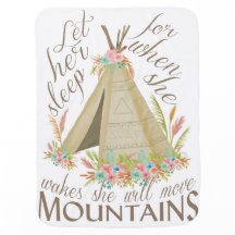 Tribale "Laat haar slapen" Babybanket met Teepee