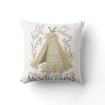 Tribale "Laat haar slapen" Pillow met Teepee