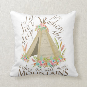 Tribale "Laat haar slapen" Pillow met Teepee Kussen