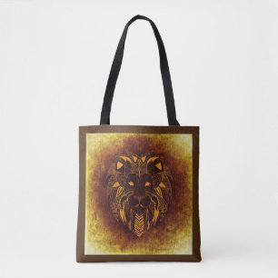 tribale leeuw-canvas tas