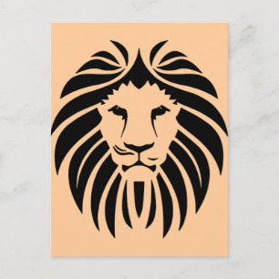 Tribale leeuwenkop briefkaart