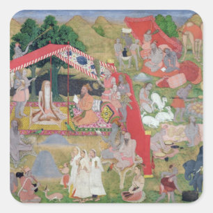 Tribale leiders ontmoeten topconferenties vierkante sticker