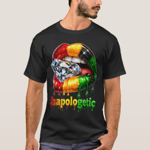 Tribale lippen zwarte vrouw trots sterke melanine t-shirt
