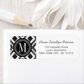 Tribale monogrammen van zwart-wit Aztec Etiket (Insitu)