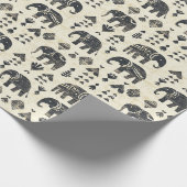 Tribale Olifant Boho Patroon (1) Cadeaupapier (Hoek)