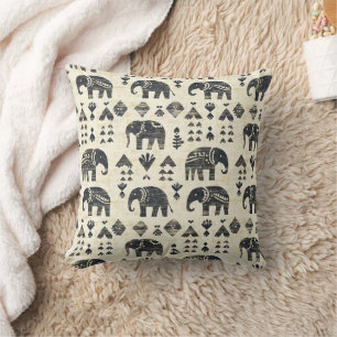 Tribale Olifant Boho Patroon (1) Kussen