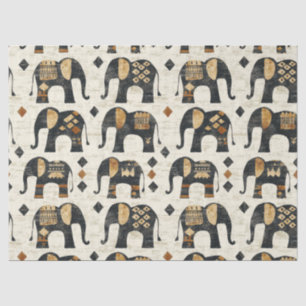 Tribale Olifant Boho Patroon (2) Tissuepapier