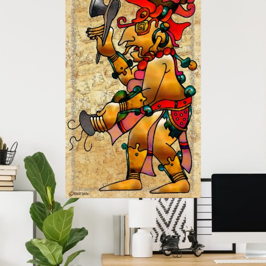 Tribale Oorlogsdans Native Art Poster (Thuiskantoor)