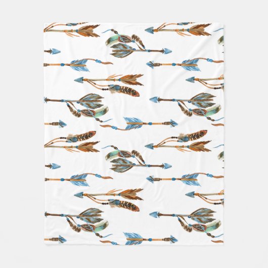 Tribale pijlen: waterverf  illustratie. fleece deken (Voorkant)