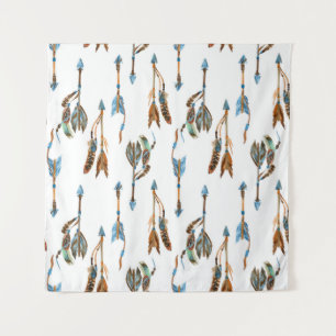 Tribale pijlen: waterverf  illustratie. wandkleed