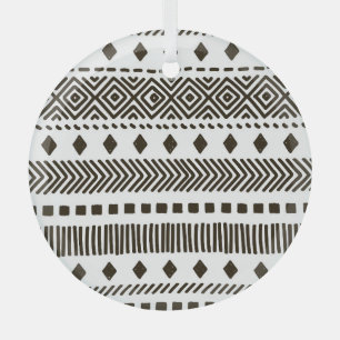 Tribale ritmes: etnische geometrische patronen glas ornament