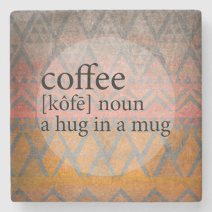 Tribale Sandstone Tile Coffee Hug in een Mok Quote Stenen Onderzetter