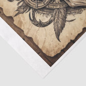 Tribale schedel op perkament tissuepapier (Detail)