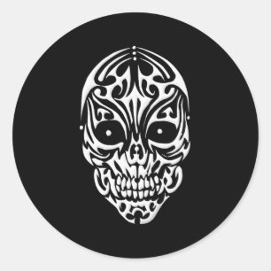 Tribale schedel ronde sticker