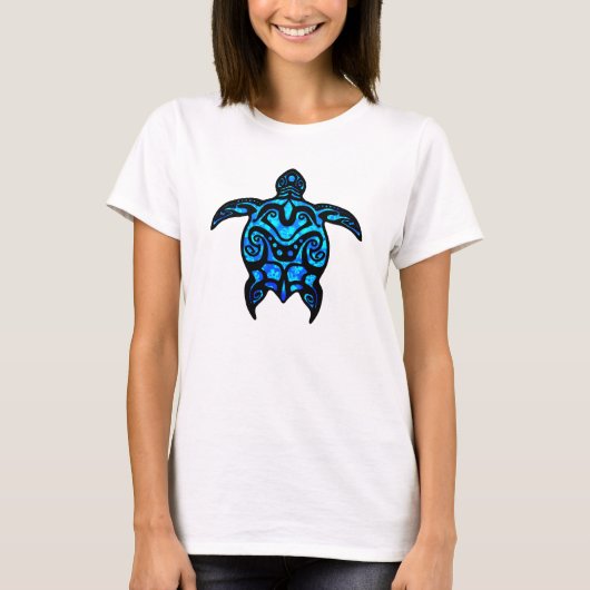 Tribale schildpad Hibiscus T-shirt (Voorkant)